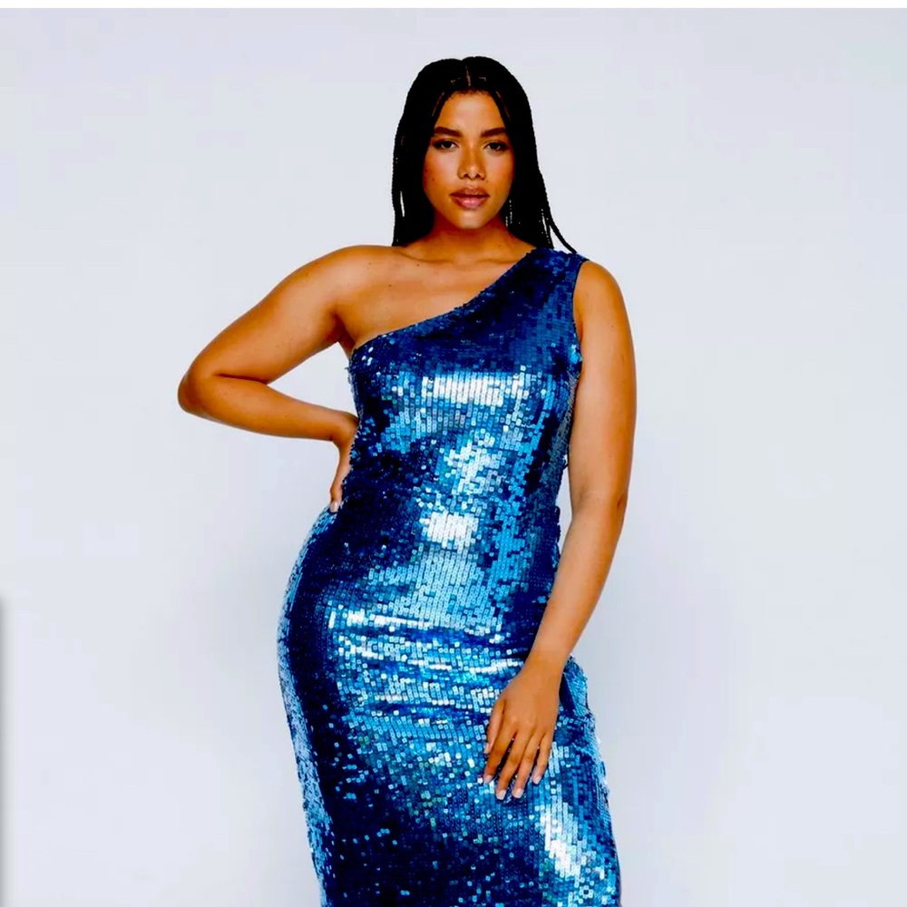 One Shoulder Maxi Sequin Dress